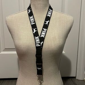 PINK Lanyard (White Lettering/Black Lanyard) *ADD POM POM FOR $2*